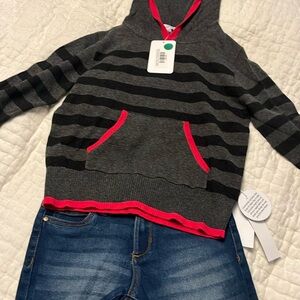 NWT Central Park West sweater with hoodie and Joe’s jean shorts!